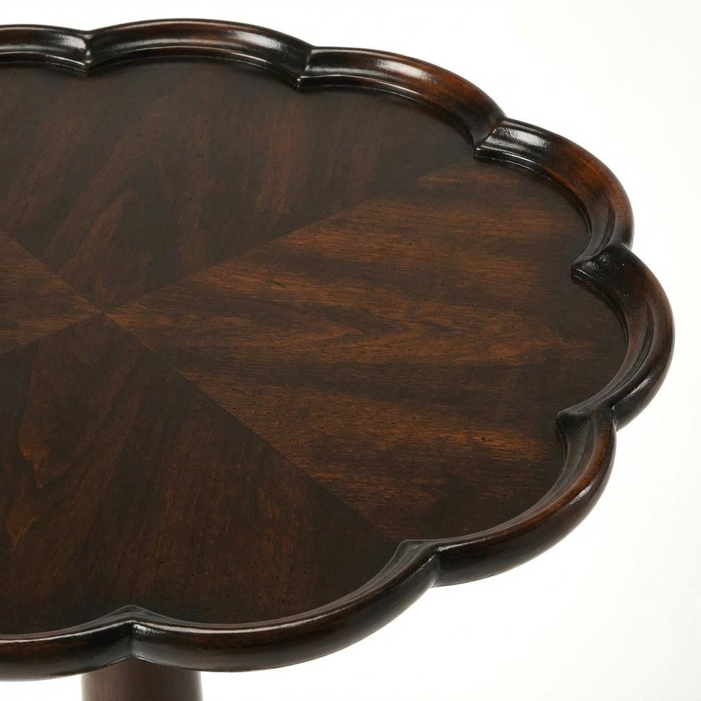 Round Pedestal Side Table, Traditional End Table, Cherry