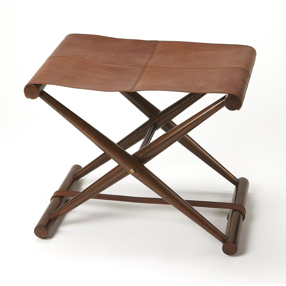 Sutton Leather Folding Stool, Belen Kox