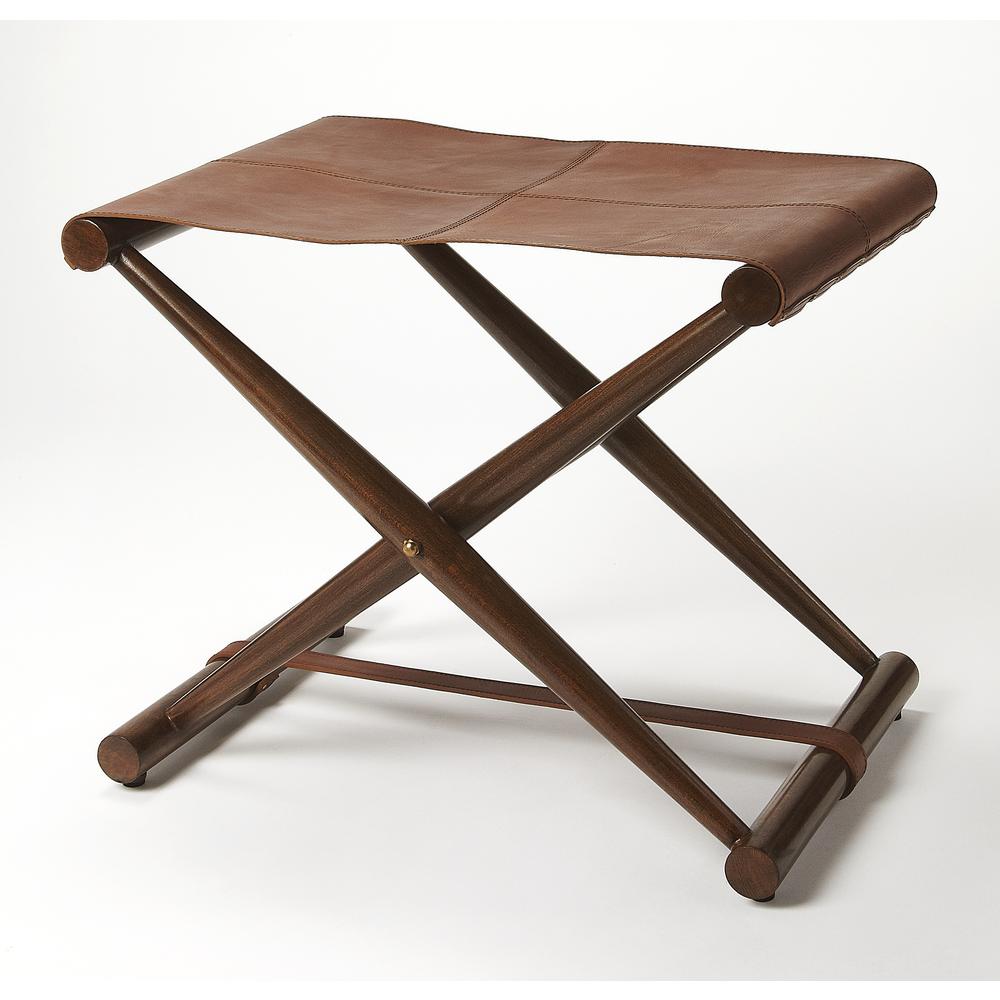 Sutton Leather Folding Stool, Belen Kox