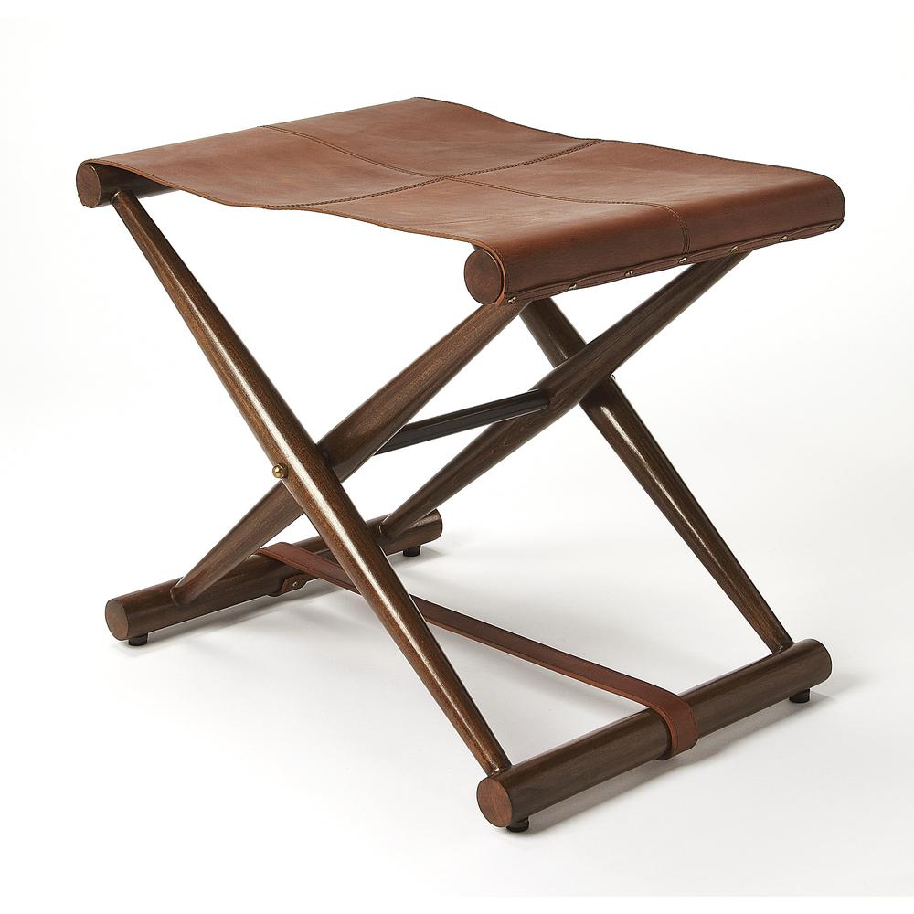 Sutton Leather Folding Stool, Belen Kox