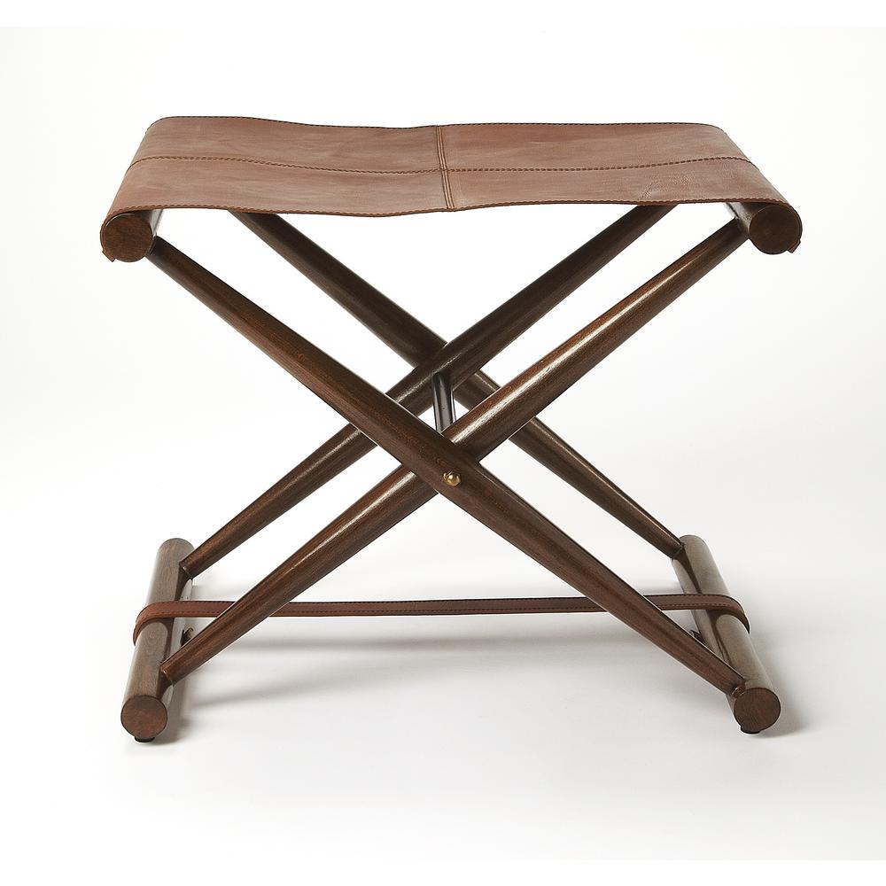Sutton Leather Folding Stool, Belen Kox