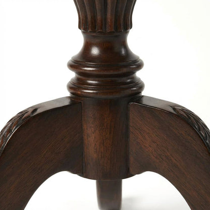 Round Pedestal Side Table, Traditional End Table, Cherry