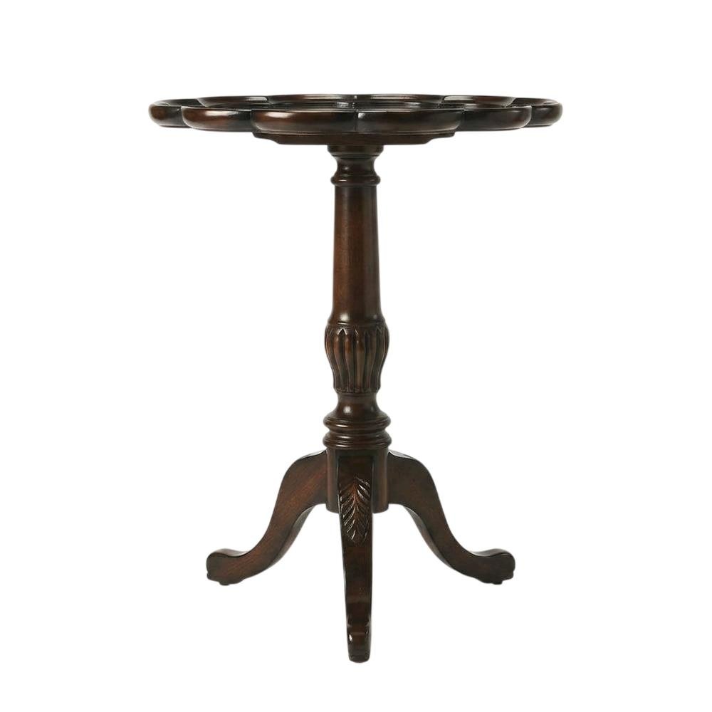 Round Pedestal Side Table, Traditional End Table, Cherry