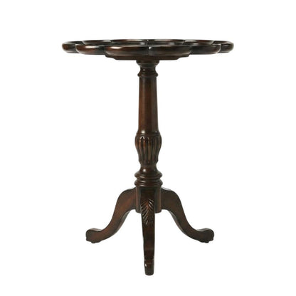 Round Pedestal Side Table, Traditional End Table, Cherry