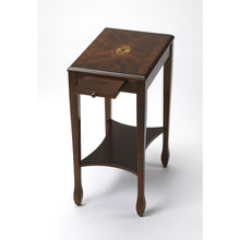 Dark Brown Narrow End Table with Drawers for Living Room