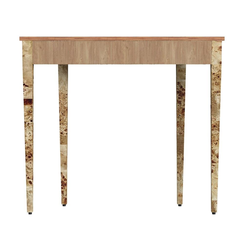 Light Brown Half Moon Console Table - Narrow Entryway and Sofa Table