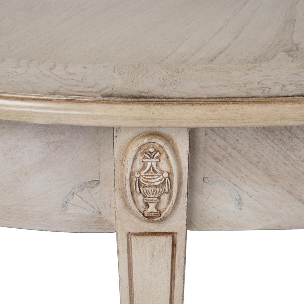 Astor 54"W Demilune Console Table, Tan/Beige