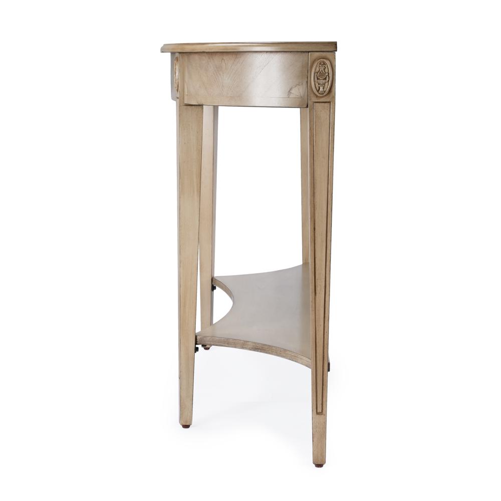 Astor 54"W Demilune Console Table, Tan/Beige