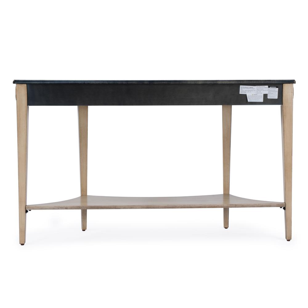 Astor 54"W Demilune Console Table, Tan/Beige
