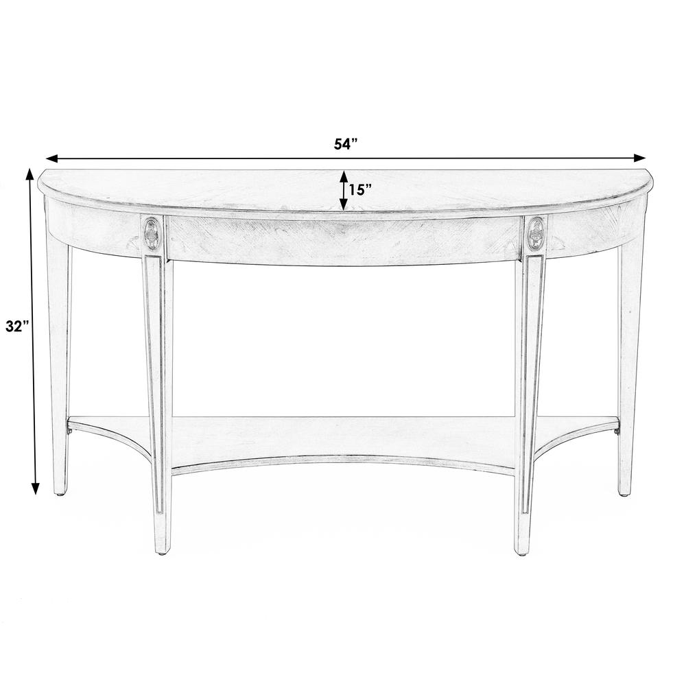 Astor 54"W Demilune Console Table, Tan/Beige