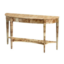 Light Brown Half Moon Sofa Table for Living Room or Narrow Entryway