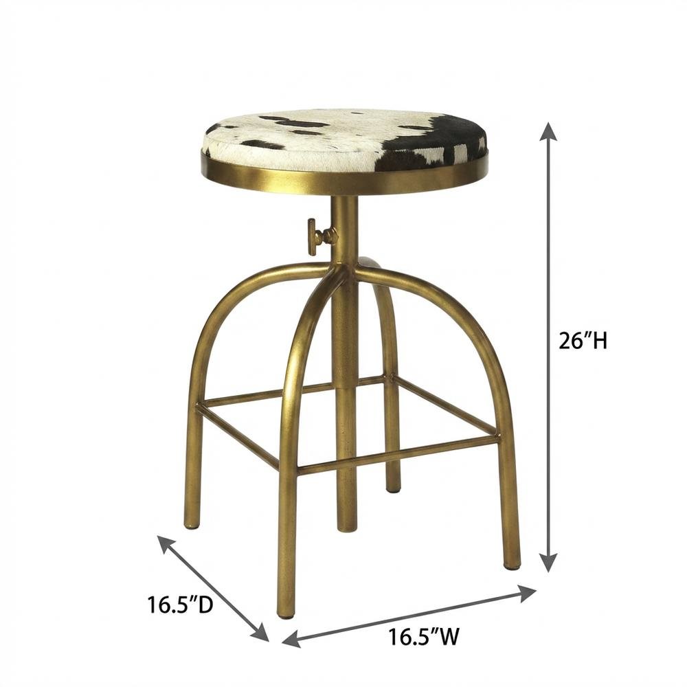 Swivel Adjustable Counter Stool, Industrial Round Bar Stool for Kitchen