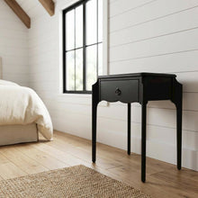 1-Drawer Nightstand with Distressed Finish, Transitional Bedside Table