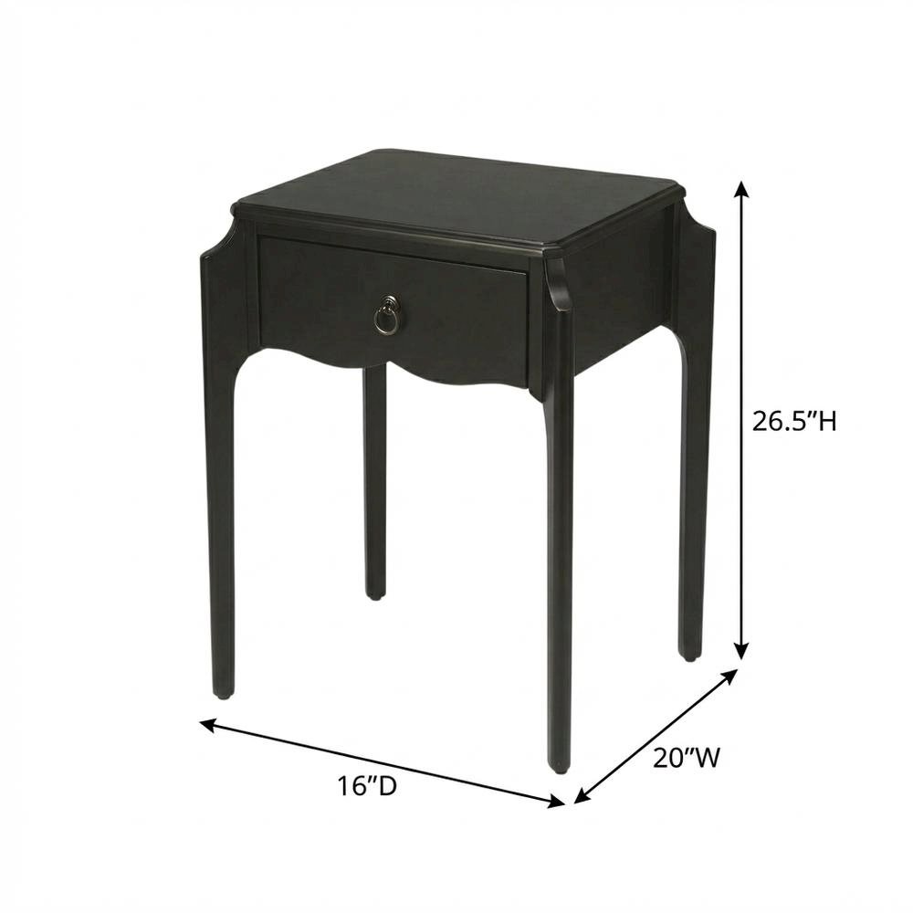 1-Drawer Nightstand with Distressed Finish, Transitional Bedside Table