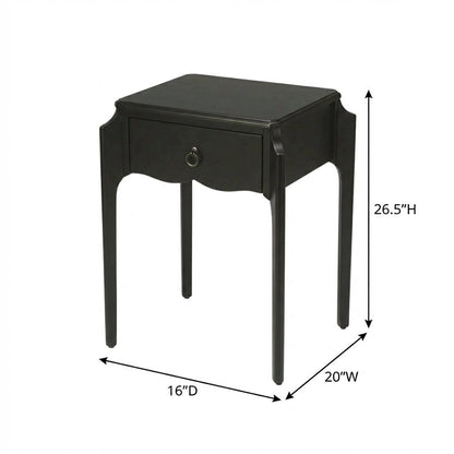 1-Drawer Nightstand with Distressed Finish, Transitional Bedside Table