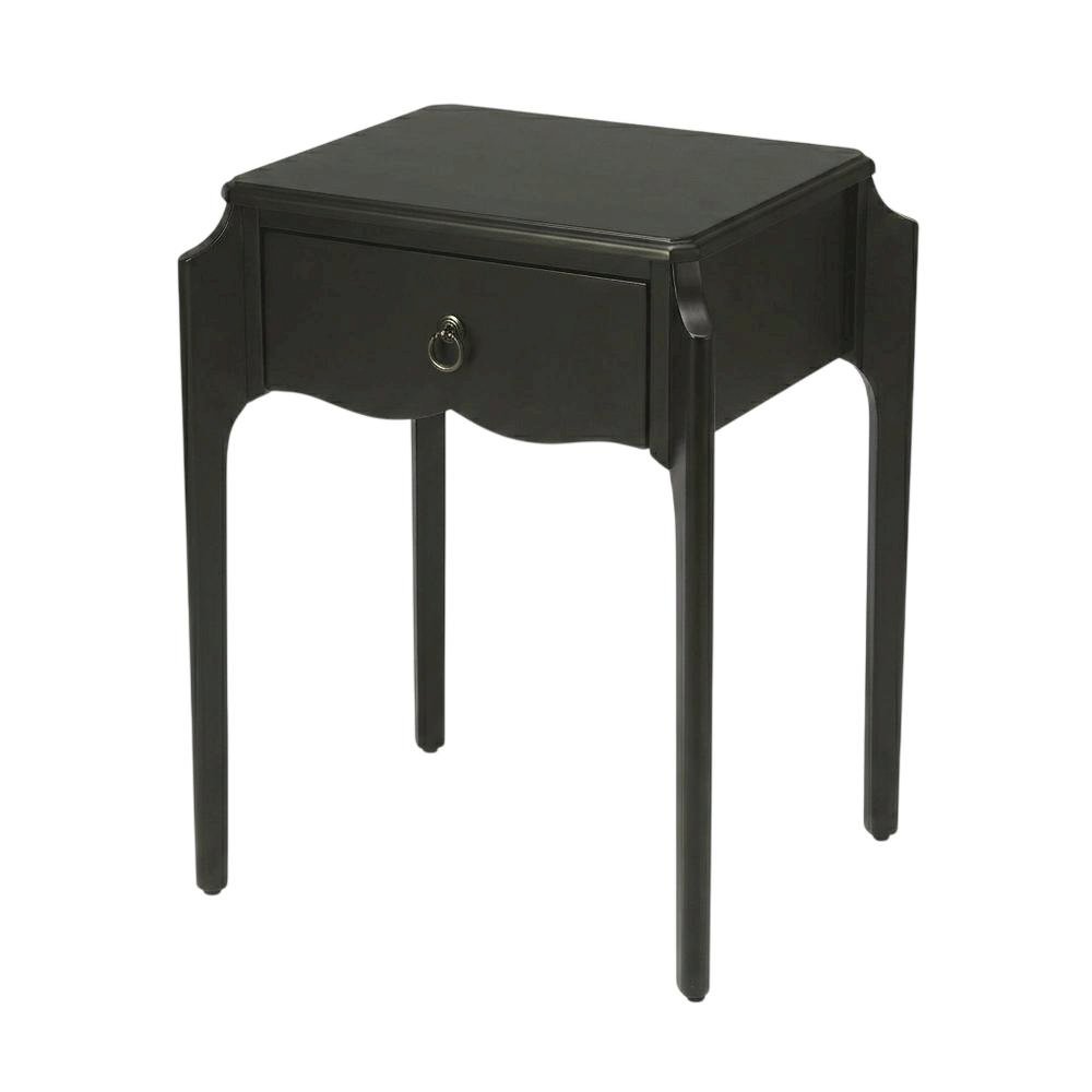 1-Drawer Nightstand with Distressed Finish, Transitional Bedside Table