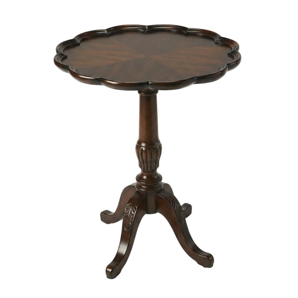 Round Pedestal Side Table, Traditional End Table, Cherry