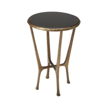 Stone Side Table – Unique Round Stone End Table with Metal Base Design