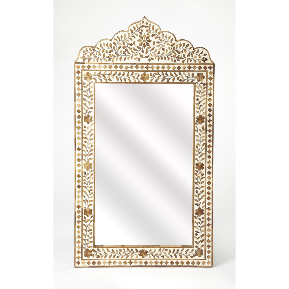 Teak and Bone Wall Mirror, Belen Kox