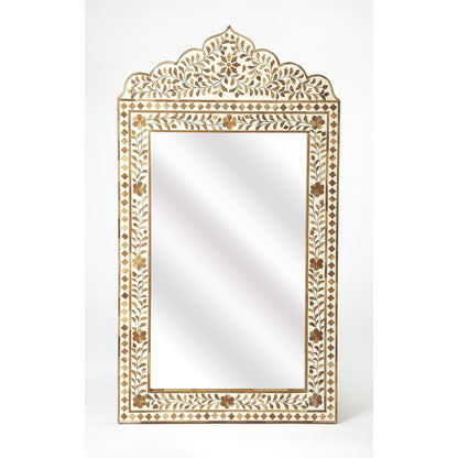 Teak and Bone Wall Mirror, Belen Kox