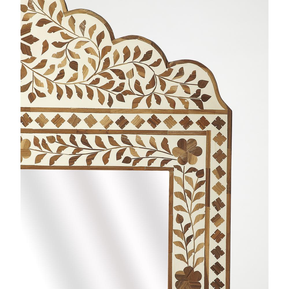 Teak and Bone Wall Mirror, Belen Kox