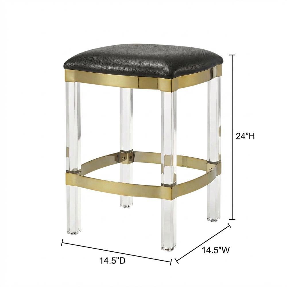 Leather Upholstered Counter Stool, Modern Contemporary Bar Kitchen Chair
