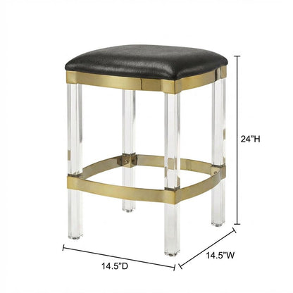 Leather Upholstered Counter Stool, Modern Contemporary Bar Kitchen Chair