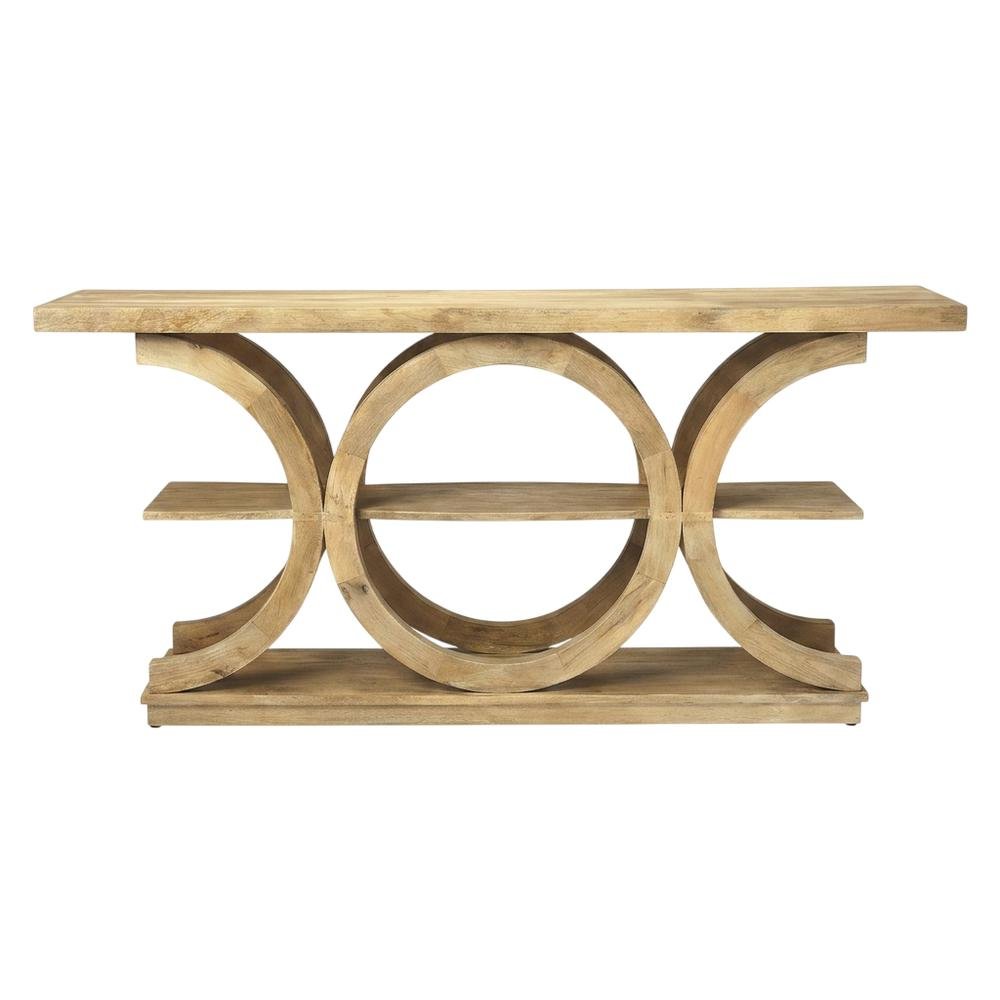 Three-Tiered Rustic Console Table, Modern Wood Accent Entryway Sofa Table