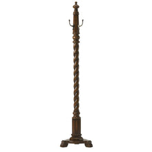 Traditional Wood Hall Tree Coat Rack Floor Stand with Hooks for Entryway, Cherry