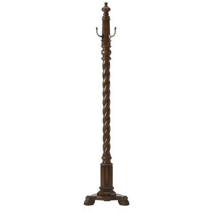Traditional Wood Hall Tree Coat Rack Floor Stand with Hooks for Entryway, Cherry
