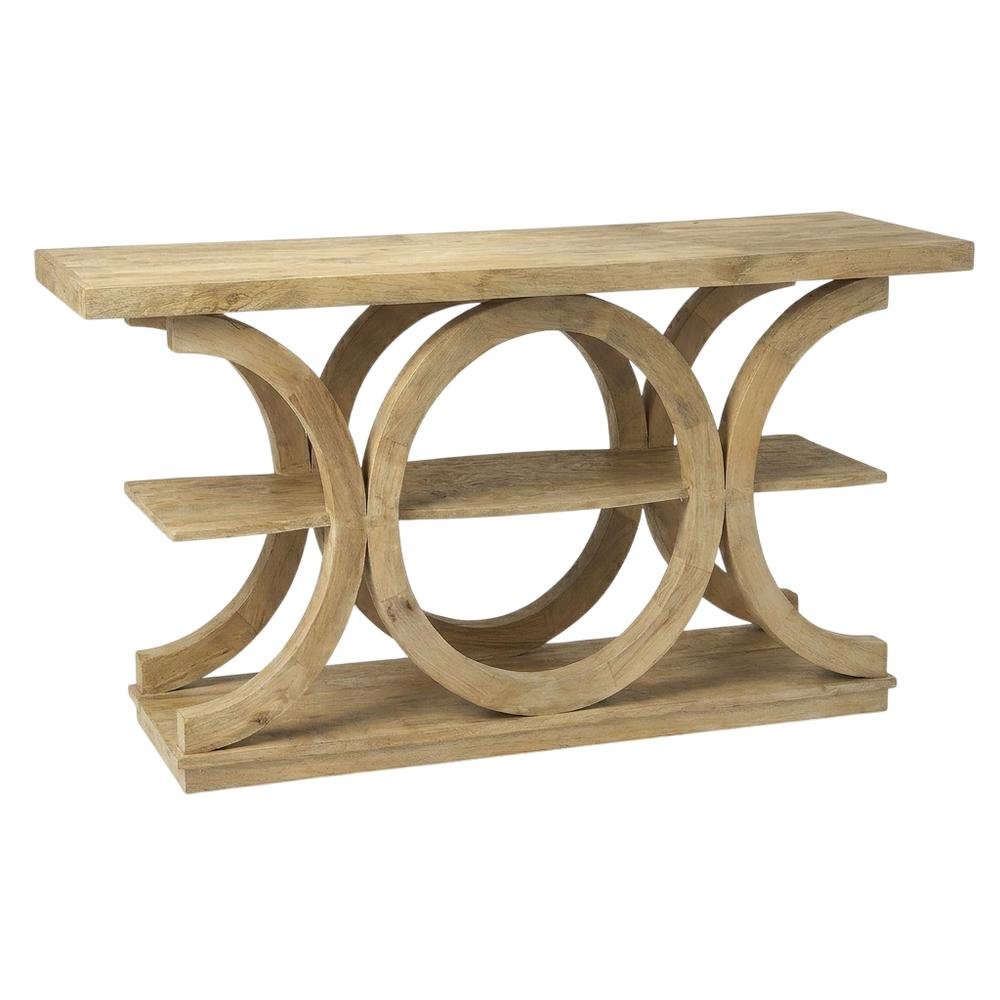 Three-Tiered Rustic Console Table, Modern Wood Accent Entryway Sofa Table