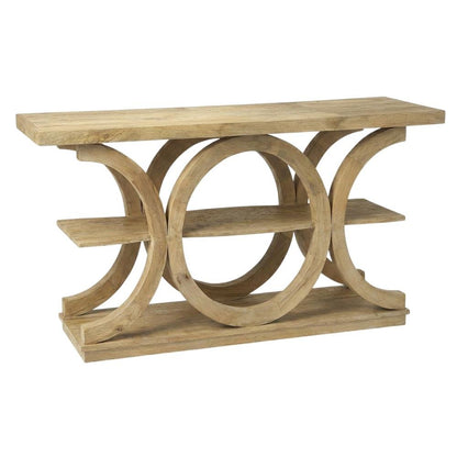 Three-Tiered Rustic Console Table, Modern Wood Accent Entryway Sofa Table