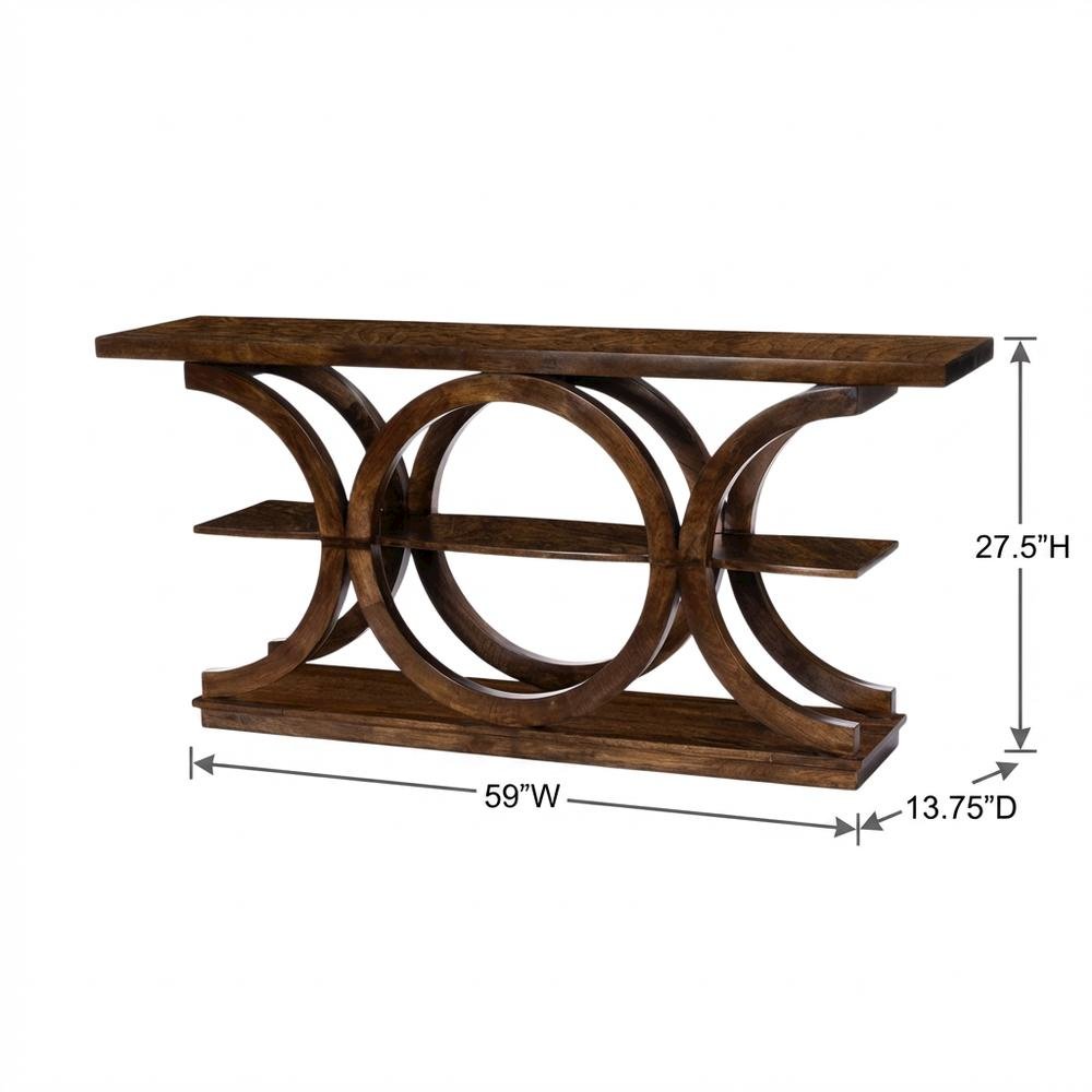Rustic Console Table with Distressed Finish, Modern Entryway Sofa Table