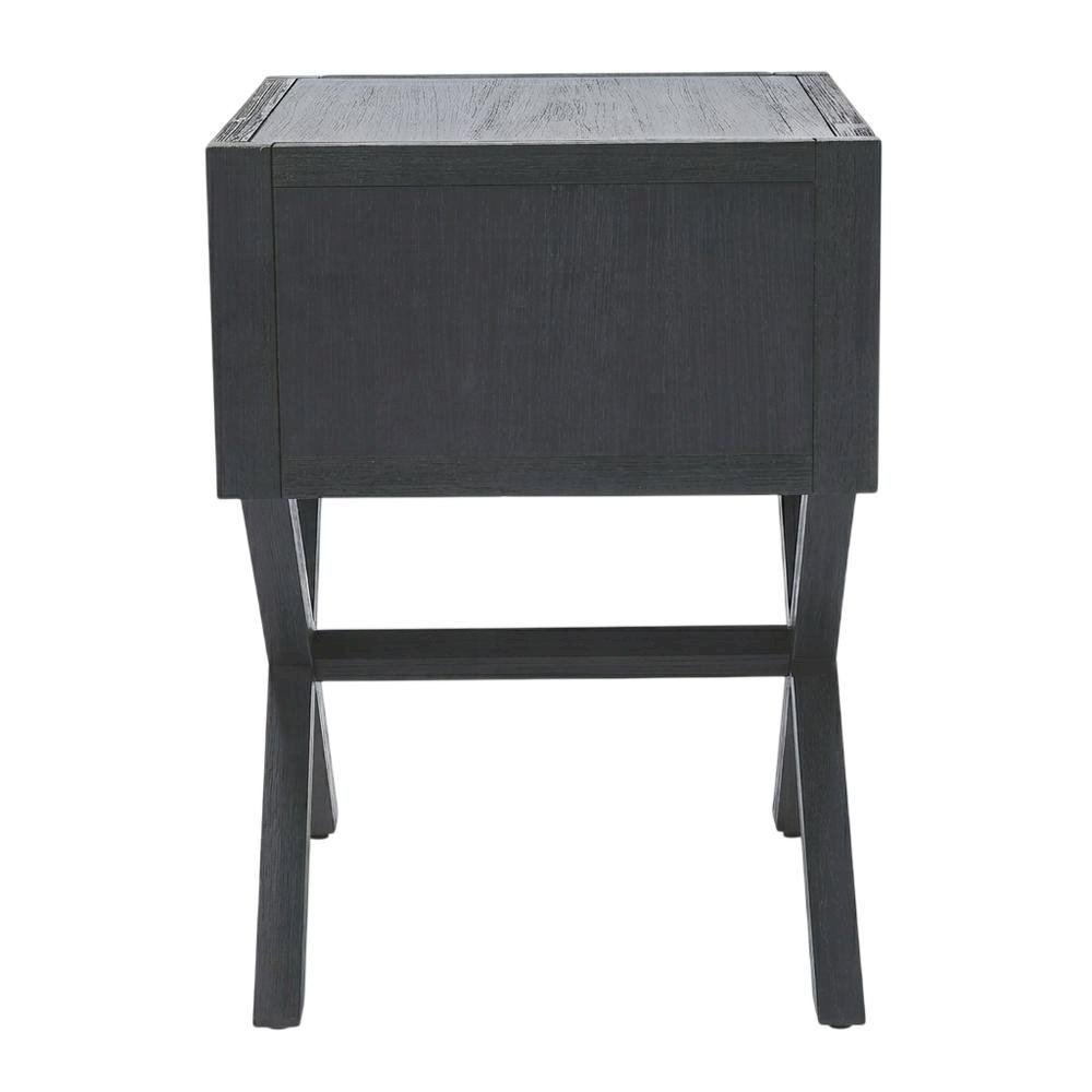 End Table with Drawer, Modern Distressed Accent Side Table for Living Room