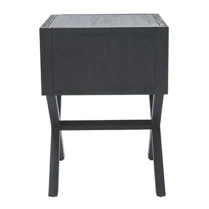 End Table with Drawer, Modern Distressed Accent Side Table for Living Room