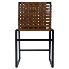 Industrial Leather Side Chair with Sled Base, Accent Chair for Dining Room