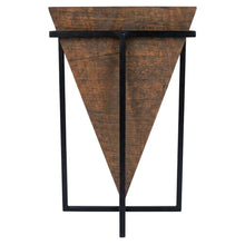 Triangular Wood Accent Table, Modern Contemporary Side Table for Living Room