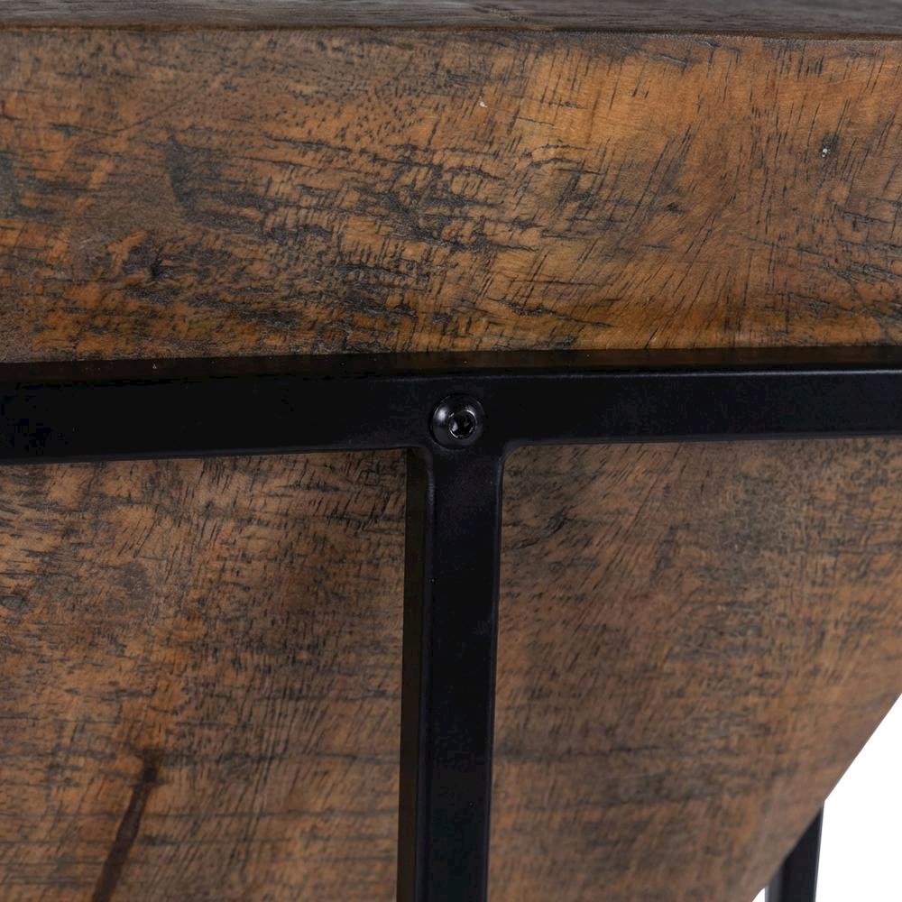 Triangular Wood Accent Table, Modern Contemporary Side Table for Living Room