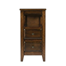 Chairside End Table with 2 Drawers, Transitional Side Table for Living Room