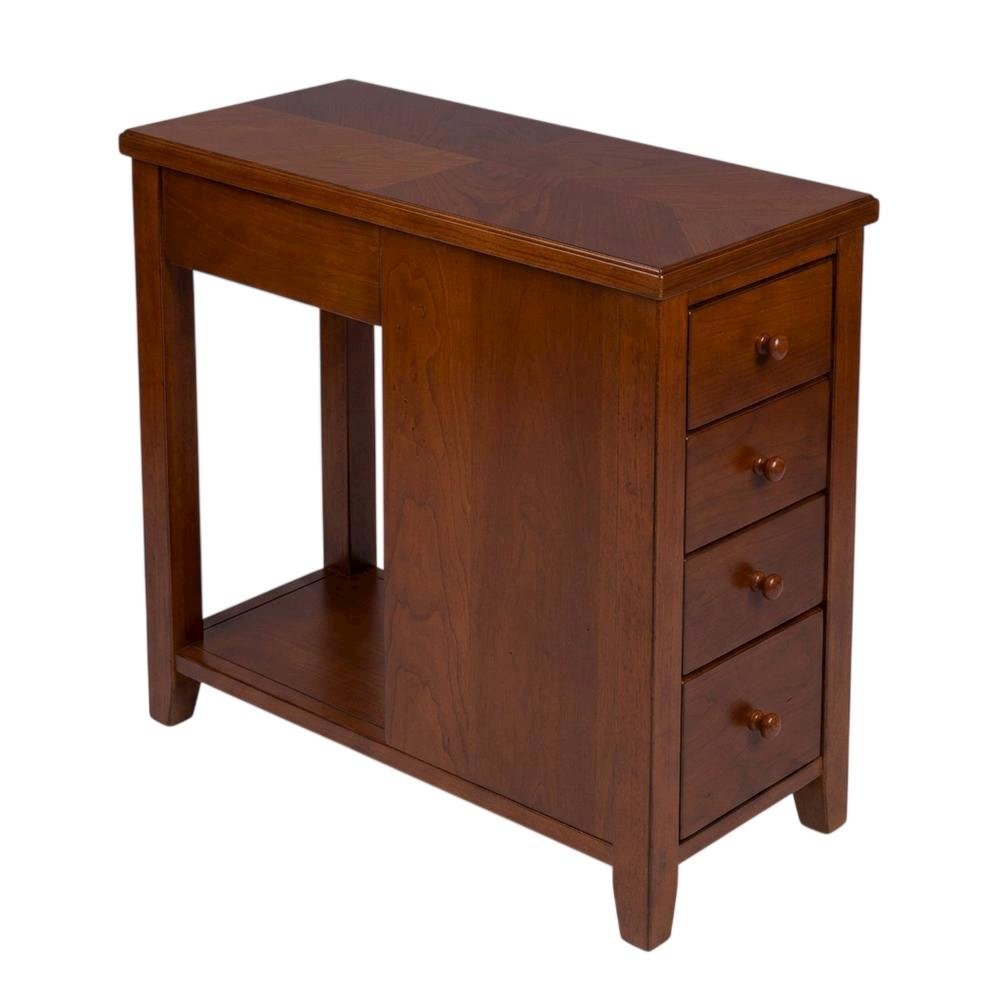 4-Drawer Chairside Chest with Storage, Transitional Side Table for Living Room
