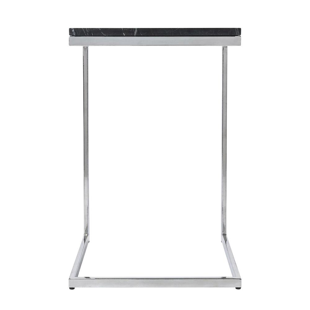 Square Metal End Table, Modern Contemporary Accent Side Table for Living Room