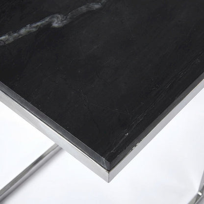 Square Metal End Table, Modern Contemporary Accent Side Table for Living Room