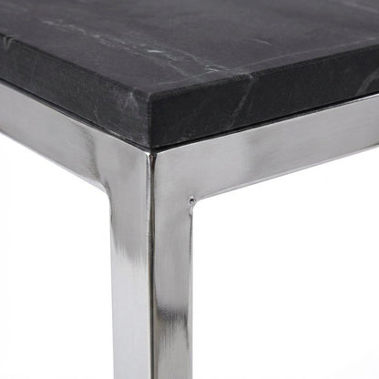 Square Metal End Table, Modern Contemporary Accent Side Table for Living Room