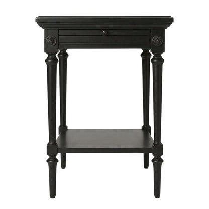 Rectangular End Table, Traditional Wood Accent Side Table for Living Room