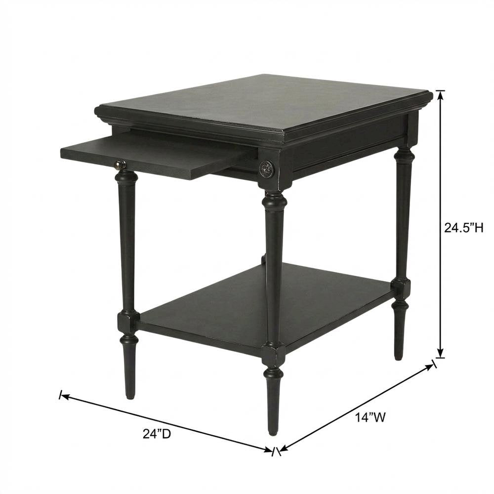 Rectangular End Table, Traditional Wood Accent Side Table for Living Room