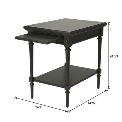 Rectangular End Table, Traditional Wood Accent Side Table for Living Room