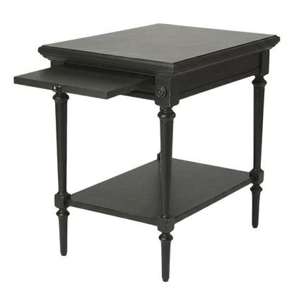 Rectangular End Table, Traditional Wood Accent Side Table for Living Room