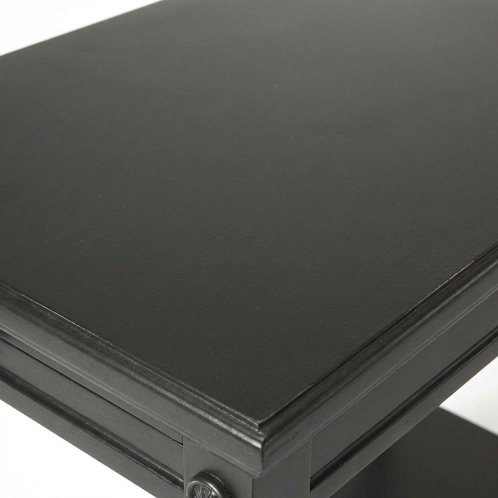 Rectangular End Table, Traditional Wood Accent Side Table for Living Room