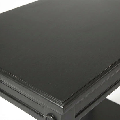 Rectangular End Table, Traditional Wood Accent Side Table for Living Room