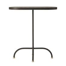 Geometric End Table, Industrial Oval Accent Side Table for Living Room